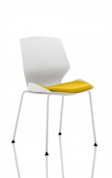 Florence White Frame Visitor Chair in Senna Yellow KCUP1539