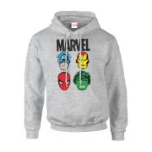 Marvel Multi Heads Mens Grey Pullover Hoodie - M - Grey