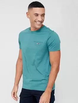 Tommy Hilfiger Classic Small Logo T-Shirt - Teal, Dark Green, Size L, Men