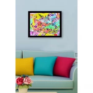 SC0582 Multicolor Decorative Framed MDF Painting