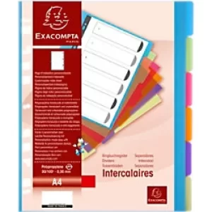 Dividers Translucent PP Chromaline A4, 6 Part, Plain, Pack of 25