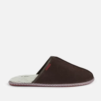 Ted Baker Mens Peterr Suede Mule Slippers - Brown - UK 7