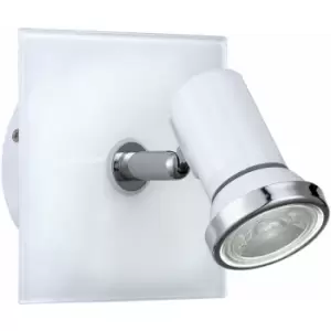 Loops - Wall Light IP44 Bathroom Colour White Chrome Shade Bulb GU10 1x3.3W Included