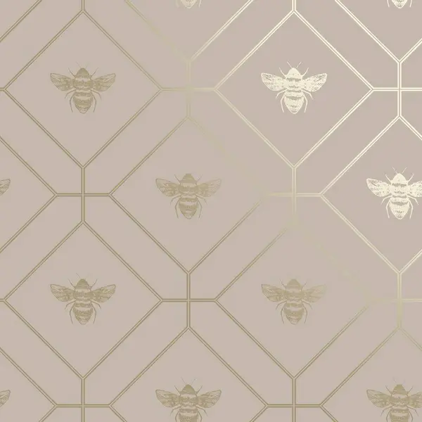 HOLDEN Holden - Honeycomb Bee Wallpaper Decor Geometric Metallic Modern Gold Pink WL-13083