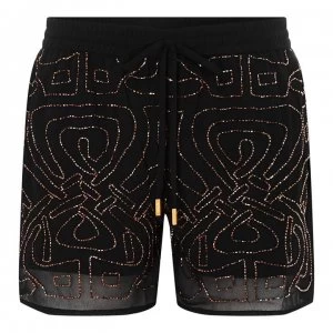 Biba Logo Embellished Shorts - Black