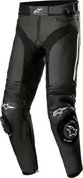 Alpinestars Missile V3 Motorcycle Leather Pants, black-white, Size 50, black-white, Size 50