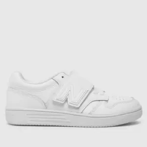 New Balance White 480 V Junior Trainers