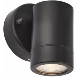 Loops - Single Dimmable Outdoor IP44 Downlight - 7W GU10 LED - Matt Black & Glass