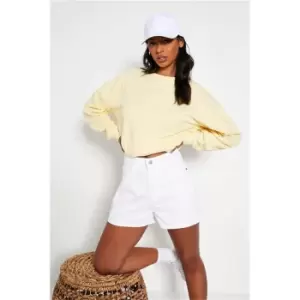 I Saw It First White Cropped Boy Shorts - White