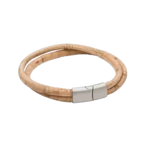 Cork Tubular Double Row Bracelet Steel Clasp Bracelet B5377