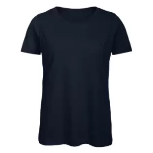 B&C Womens/Ladies Favourite Organic Cotton Crew T-Shirt (L) (Navy Blue)