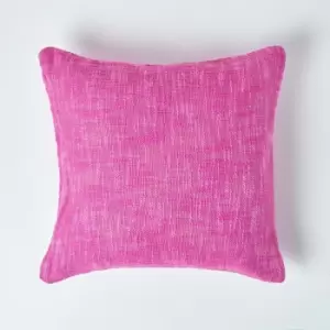 Nirvana Cotton Pink Cushion Cover, 60 x 60cm - Pink - Homescapes