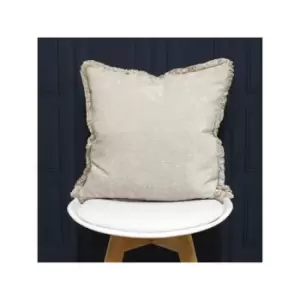 Riva Paoletti Astbury Fringed Chenille Cushion Cover, Natural, 50 x 50 Cm