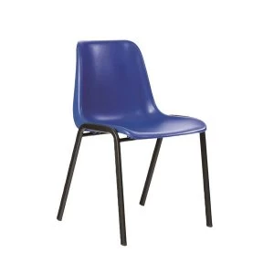 Trexus Stackable Polypropylene Chair Blue with Black Metal Frame