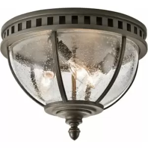 Outdoor IP44 3 Bulb Flush Light Low Ceiling Londonderry LED E14 40W