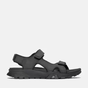 Timberland Lincoln Peak Strap Sandal For Men In Black Black, Size 6.5