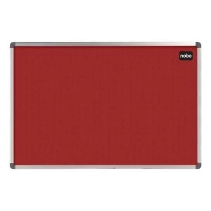 Nobo Classic 1200 x 900mm Noticeboard with Red Felt Surface Aluminium Frame and Wall Fixing Kit