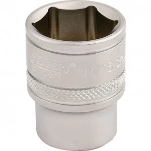 Draper 3/8" Drive Satin Finish Hexagon Socket Imperial 3/8" 11/16"