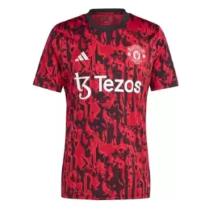 adidas Manchester United Pre Match Shirt 2023 2024 Adults - Red