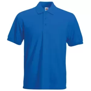 Fruit Of The Loom Mens 65/35 Heavyweight Pique Short Sleeve Polo Shirt (L) (Royal)