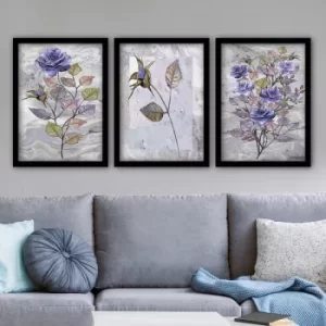 3SC68 Multicolor Decorative Framed Painting (3 Pieces)