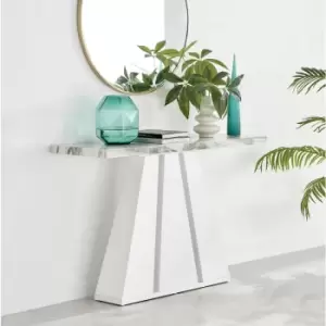 Furniturebox Athens White Marble Console Table Hallway Living Room Bedroom