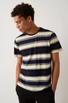 Blue Short Sleeve Varied Stripe T-Shirt