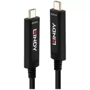 LINDY Cable USB-C plug, USB-C plug 30.00 m Black 38505 USB-C screen cable