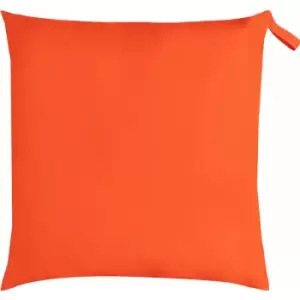 Plain Vibrant 100% UV & Water Resistant Outdoor Floor Cushion Cover, Orange, 70 x 70 Cm - Furn