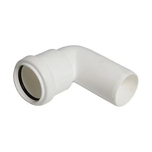 FloPlast WP27W Push-fit Waste 90 Deg Conversion Bend - White 40mm