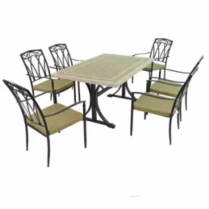 Hampton Dining Table With 6 Ascot Chairs Set