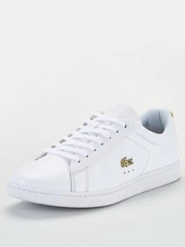 Lacoste Carnaby Evo 219 1 Sfa Trainers - White/Gold, Size 3, Women