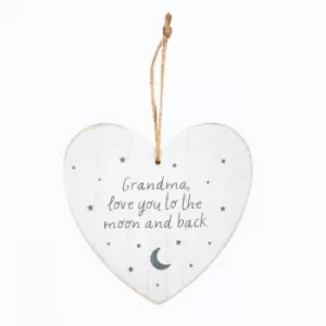 Sass & Belle Grandma Love You ot the Moon and Back Heart Plaque