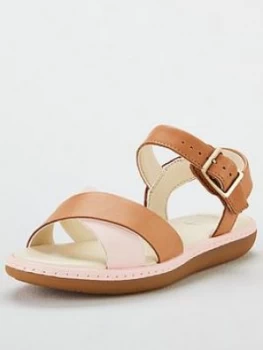 Clarks Girls Skylark Pure Sandal, Tan, Size 10.5 Younger