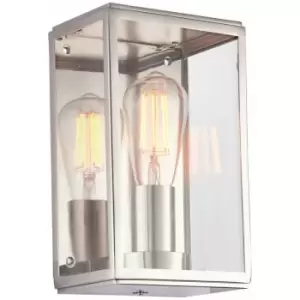 Loops - Wall Light Bright Nickel Plate & Clear Glass 40W E27 gls Dimmable