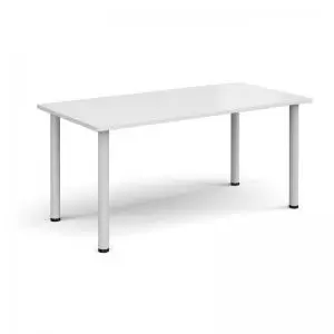 Rectangular white radial leg meeting table 1600mm x 800mm - white