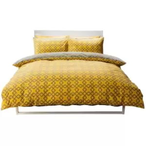 Belledorm Atlanta Duvet Cover Set (King) (Saffron/Grey) - Saffron/Grey