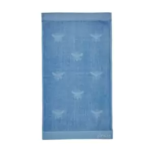 Joules Botanical Bee Semi Plain Hand Towel, Pale Blue