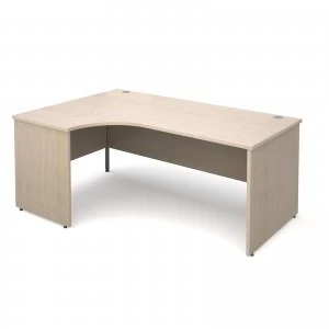 Maestro 25 PL Left Hand Ergonomic Desk 1800mm - Maple Panel Leg Design