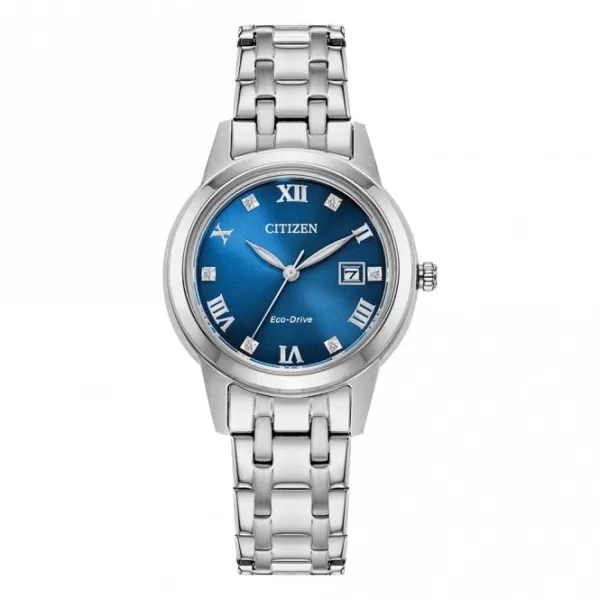 Ladies Analogue Silhouette Crystal Silver Tone Watch FE1240-81L