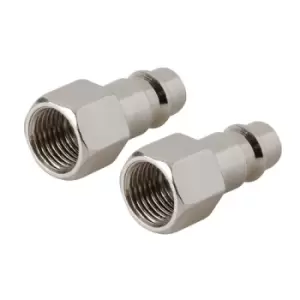 Silverline Euro Air Line Bayonet Female Thread Coupler 2pk - 1/4" BSP