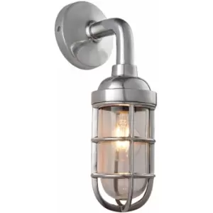 Loops - Wall Light Polished Aluminium & Clear Glass 15W LED E27 Dimmable