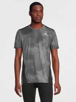 adidas Own The Run Graphic T-Shirt - Grey, Size L, Men