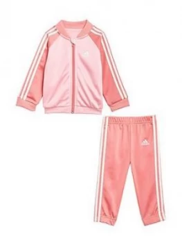 adidas Unisex Infant I 3S Tracksuit Tricot - Pink/White, Size 12-18 Months, Women