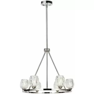 Loops - 6 Bulb Chandelier LIght Highly Polished Nickel LED G9 3.5W