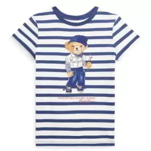 Polo Ralph Lauren Polo Ralph Lauren Bear Stripe T-Shirt Juniors - White