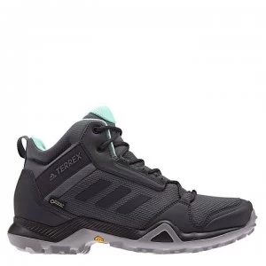 adidas Terrex Ax3 Mid GTX Womens Hiking Shoes - Black/Ash Green