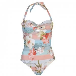 Ted Baker Mint Choc Wrap Swimsuit - pl-pink