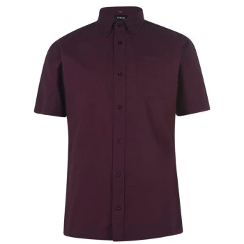 Firetrap Short Sleeve Oxford Shirt Mens - Burgundy