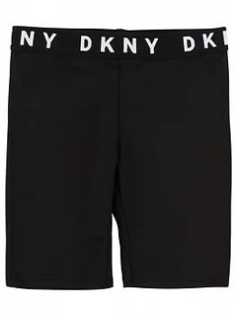 DKNY Girls Logo Waistband Shorts - Black, Size Age: 8 Years, Women